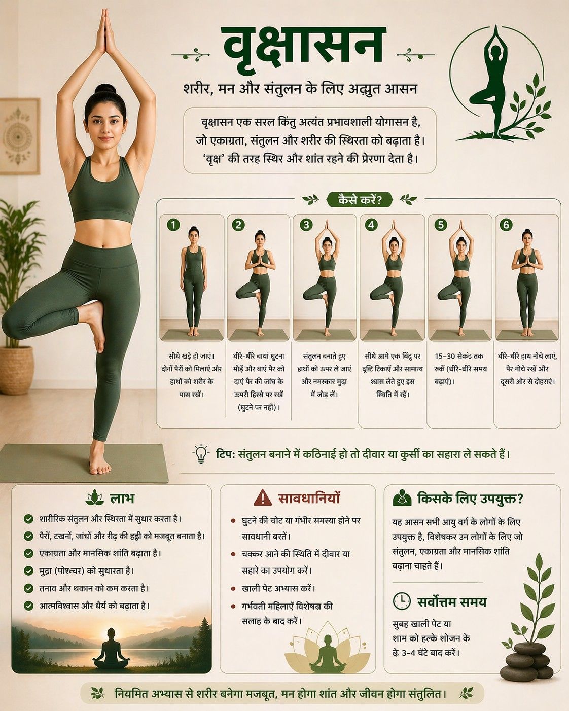 वृक्षासन का अर्थ – विधि, लाभ और सावधानियां