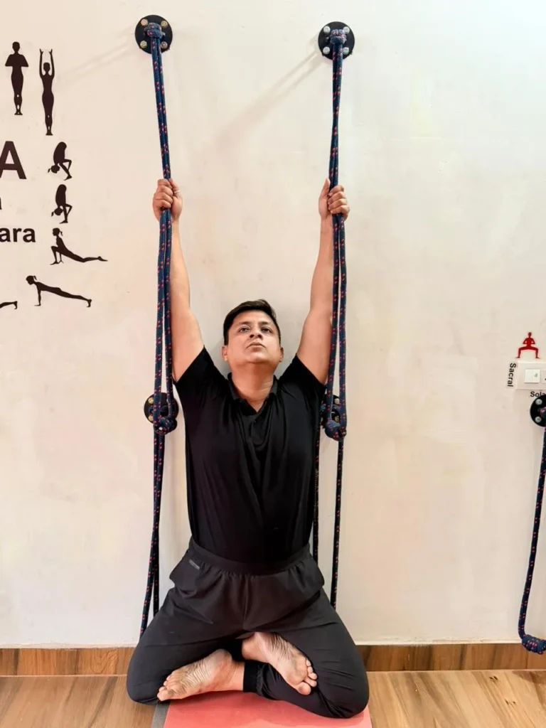 Advanced Rope Inversion Pose in Yoga Class