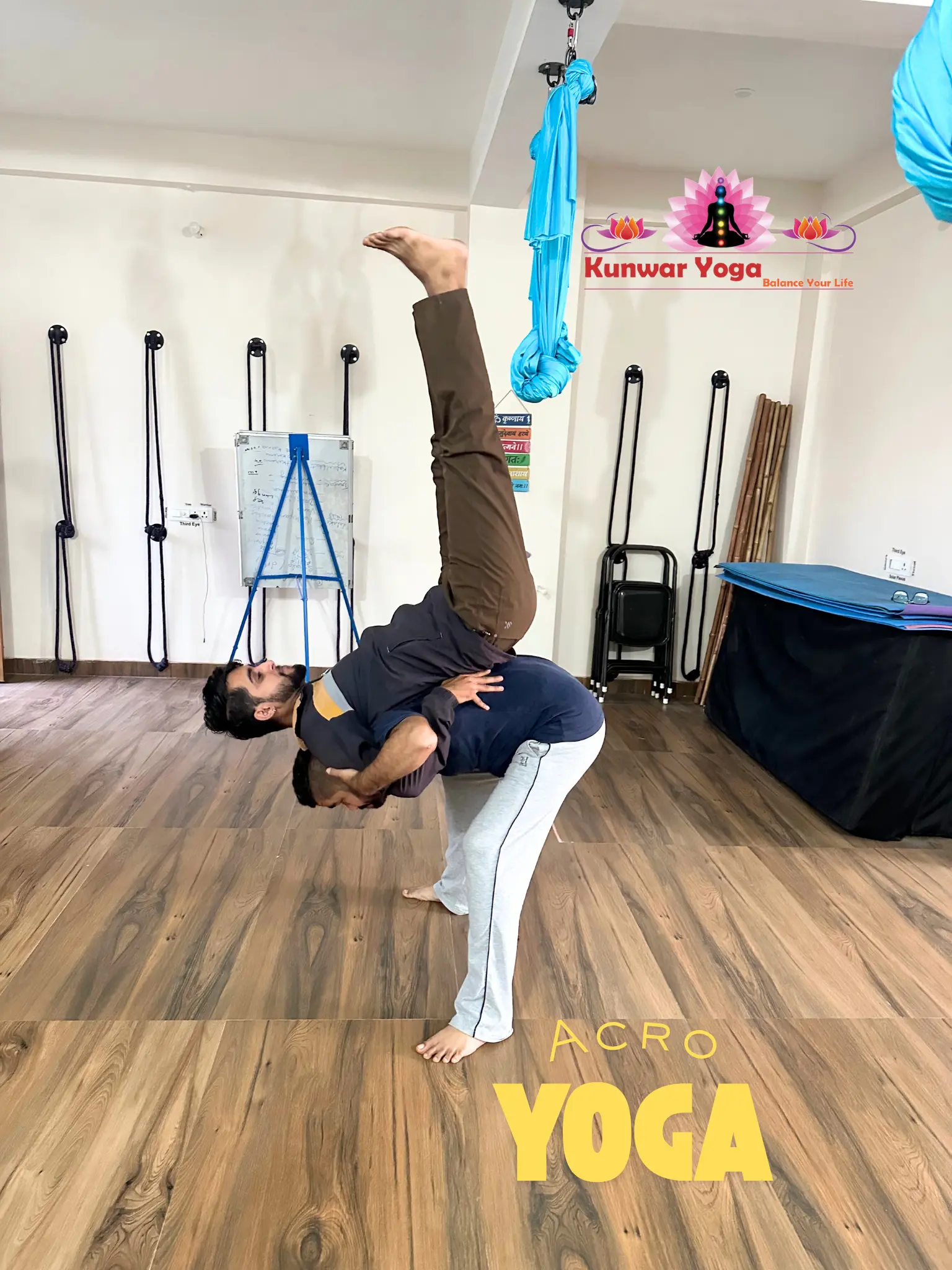 Discover balance, connection, and fun with Acro Yoga Classes at Kunwar Yoga, Dehradun. Build strength, flexibility, and trust with every lift and pose.