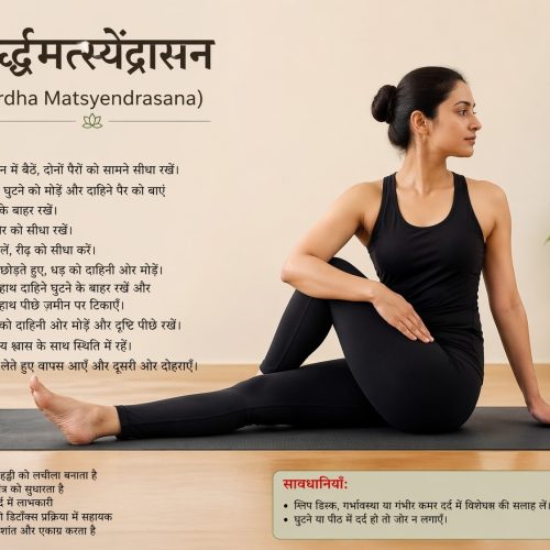 अर्द्धमत्स्येंद्रासन का अर्थ – विधि, लाभ और सावधानियां