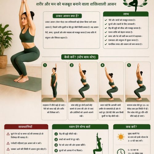 उत्कट आसन का अर्थ – विधि, लाभ और सावधानियां