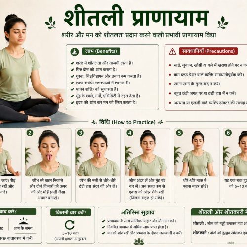 शीतली प्राणायाम की सावधानियां, लाभ एवं विधि इन हिंदी